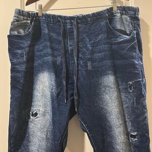 Hype Plus Sizes drawstring PullOn distressed stonewash Jeans pockets size 23/24